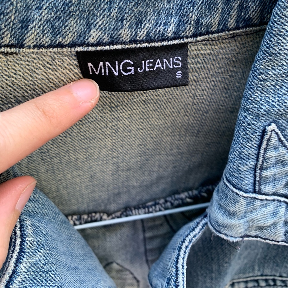 MNG Jeans Patchwork Jacket Size Small - Picture 12 of 16
